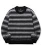 TRILLION Washable Gradient Stripe Crewneck Knit_Black