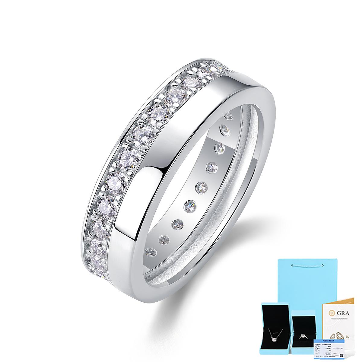 

Темпераментное легкое роскошное кольцо из серебра S925 пробы с муассанитом No. 8