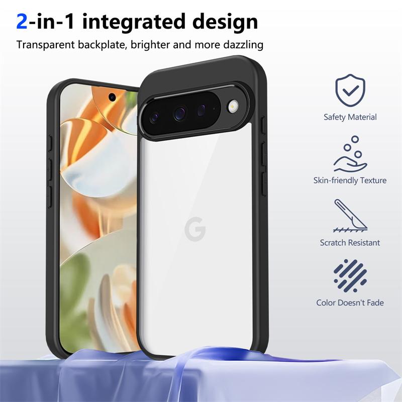 For Google Pixel 10 Pro Case Plating Silicone Bumper Shockproof Clear Back Cover Matte Hard Phone Case for Google Pixel 10 10Pro