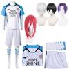 Anime Blu Costume Cosplay Maglia Rossa Uniforme T-shirt Parrucca Uomo Chigiri Hyoma Seishiro Reo Mikage Nagi Cosplay Maglie da Calcio