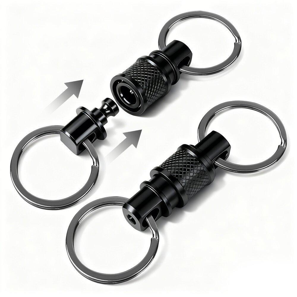 360 Degree Rotation Quick Release Keychain Fast Release Mechanism Multifunctional Design Quick Pull Keyring Aluminum Alloy