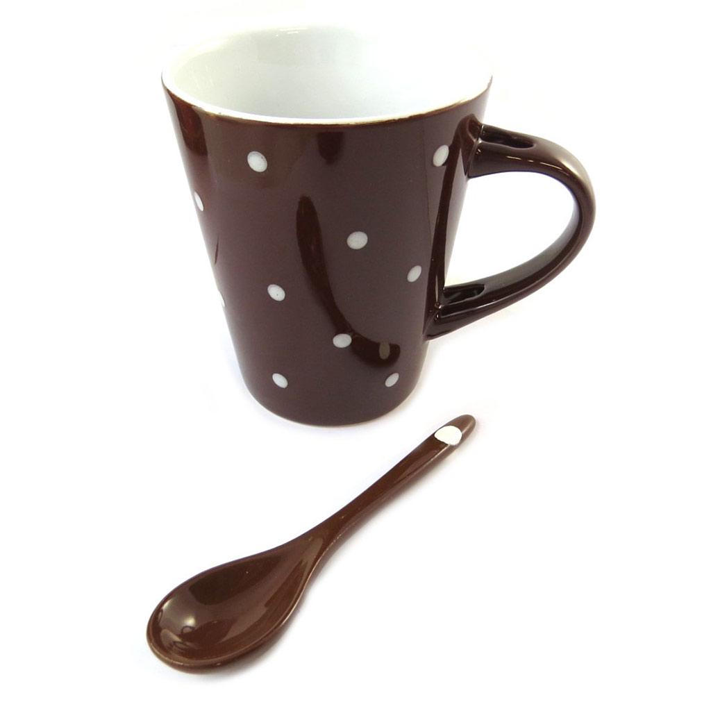 Les Trésors De Lily [N5094] - Mug 'Petits Pois' marron