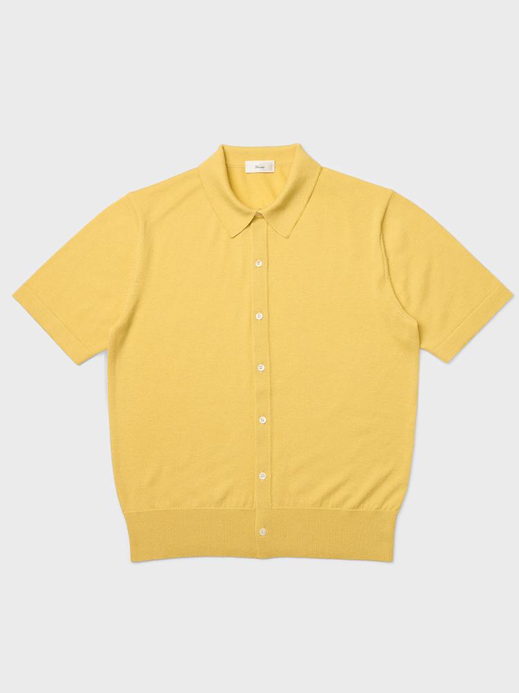 Berno 24Ss Essential Collar Cardigan Yellow Xl