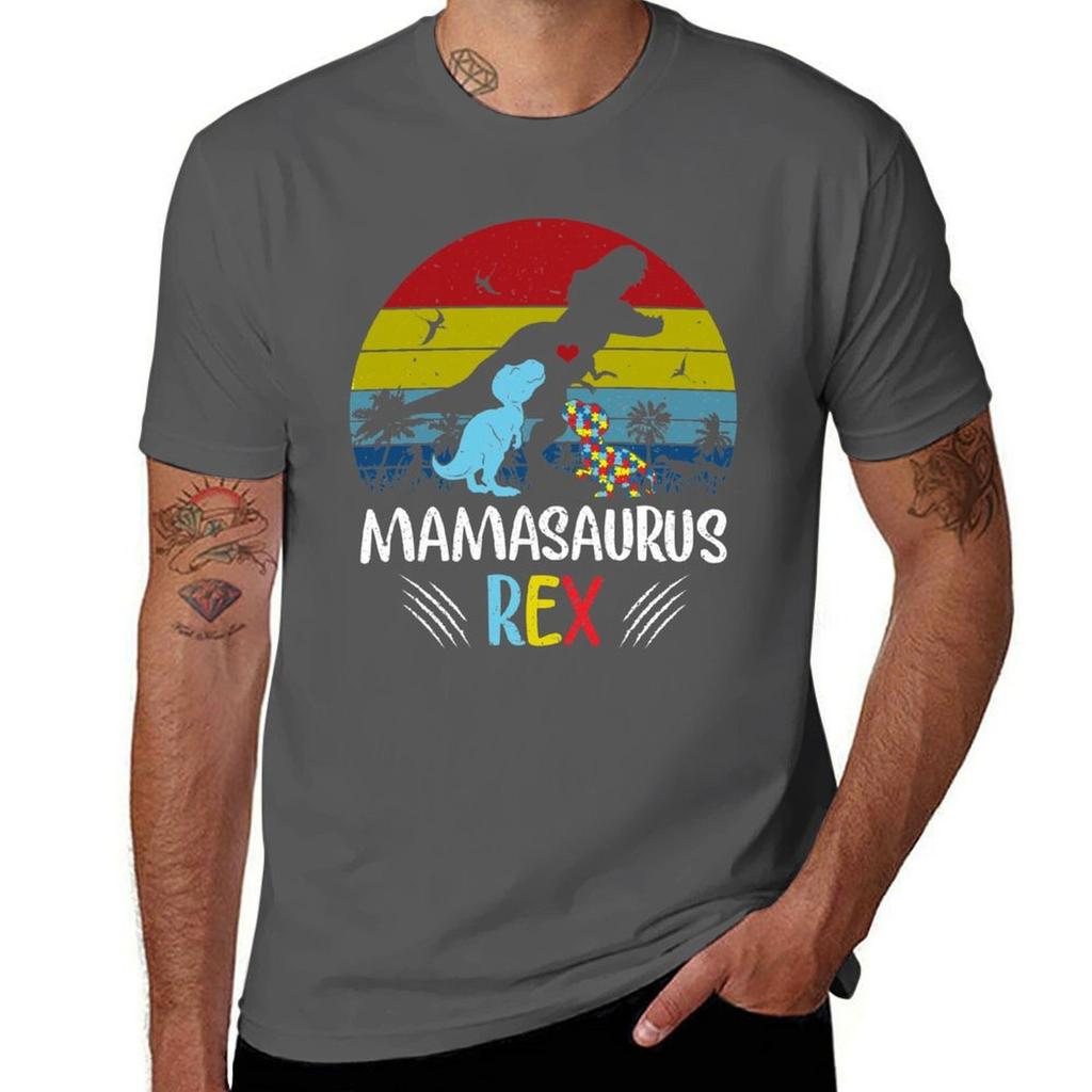 Funny Matching Vintage Mamasaurus Autism Kid Shirt Family Awareness Warrior T Shirt TShirt Gym Exercise Short Sleeve TShirt