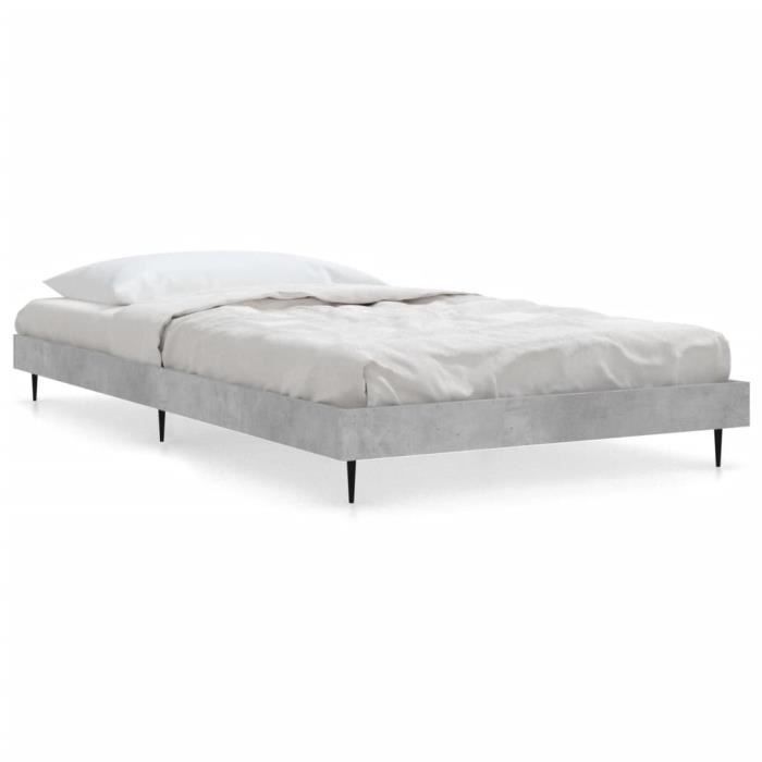 VidaXL Cadre de lit gris béton 90x200 cm bois d'ingénierie 832273
