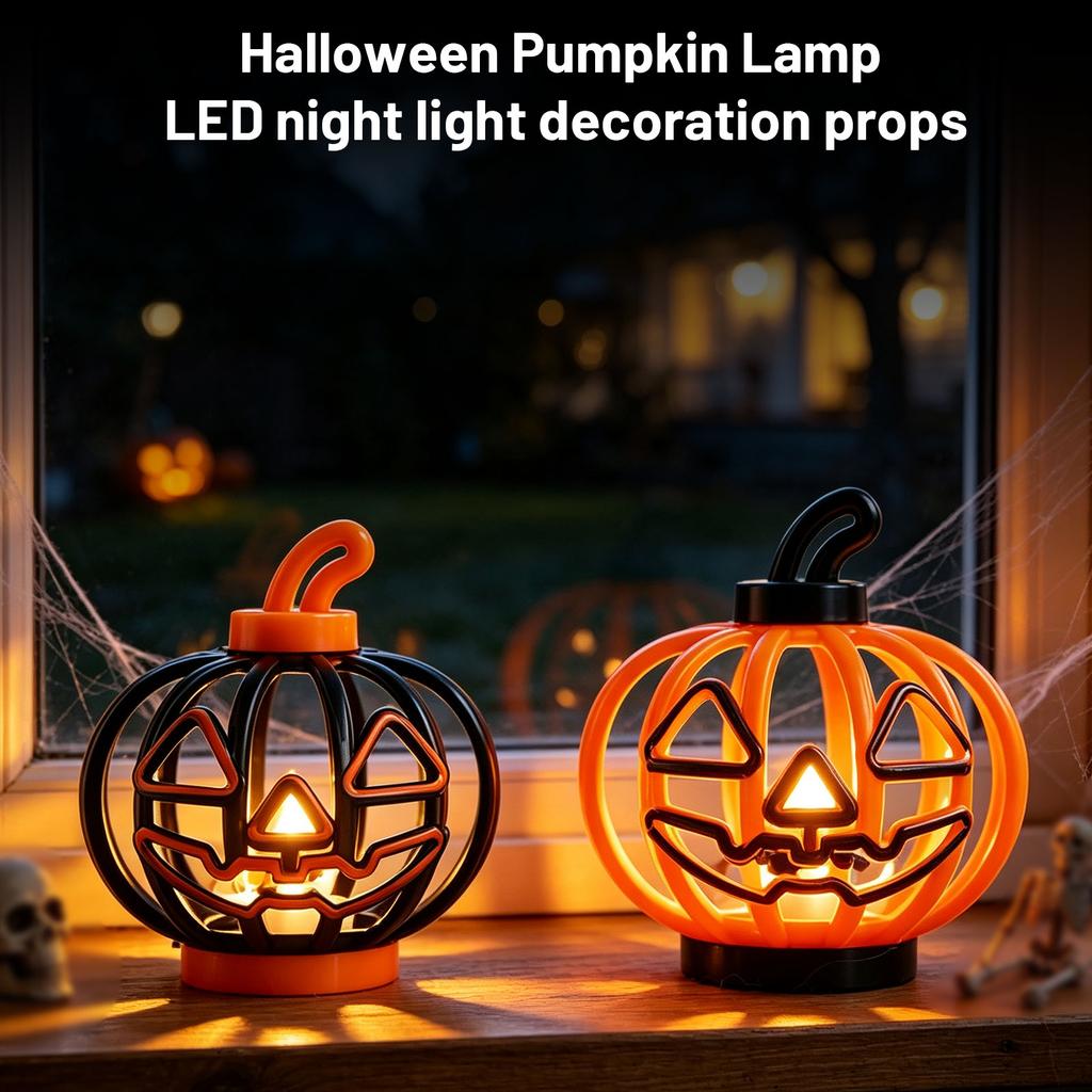 Halloween Pumpkin LED Night Light Table Decoration, Prop Candle Lamp