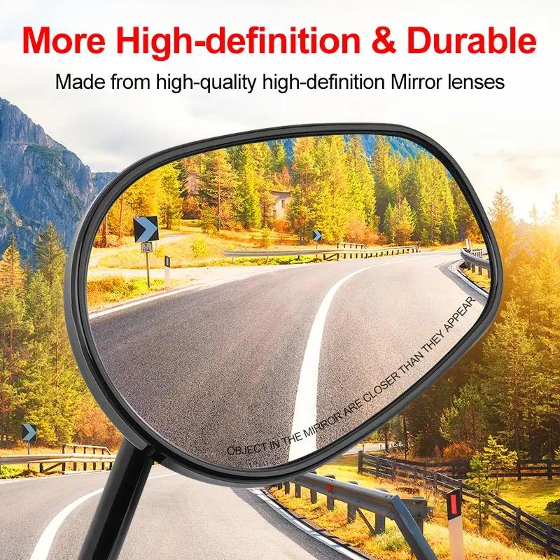 8MM Motorcycle Rear View Mirror Side Mirrors Left Right For Harley Touring Road King Sportster XL883 1200 Fatboy Dyna Softail