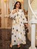 AB410 2024 Long Sleeve Maxi Dress - New Fashion Muslim Middle East Robe