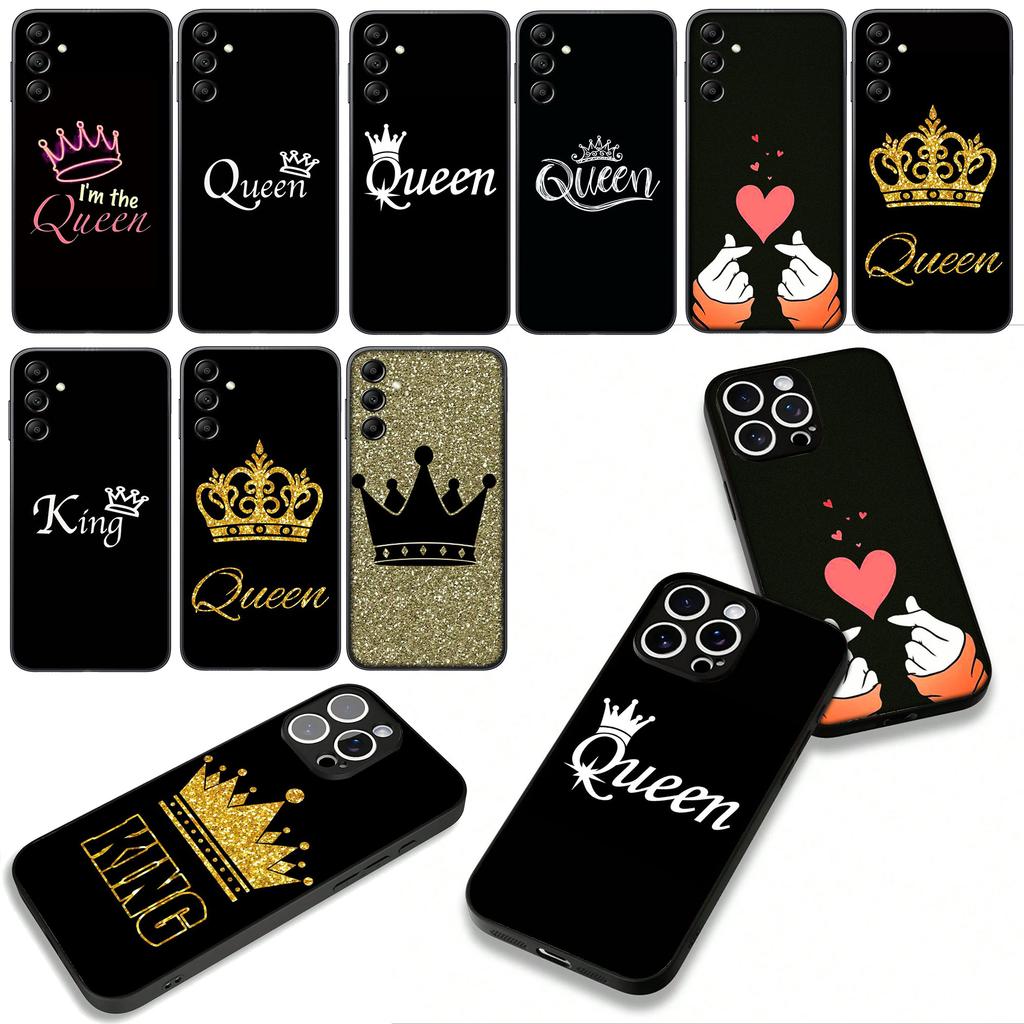 for Motorola Moto G54 G05 G24 G55 G75 G85 G15 G57 G86 Power Edge 50 30 Ultra Fusion neo Pro Case Heart Crown King Queen Princess