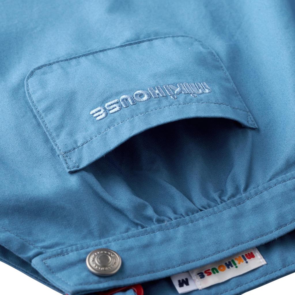 MIKI HOUSE Jumper Skirt, Logo, Solid Color, 100% Cotton, Girl's, Baby/Kids' Clothing, Size L (90-100cm), Blue, 10-1829-685, Web Exclusive