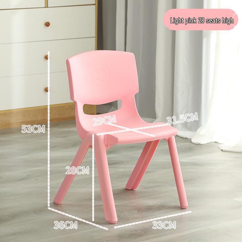 Kinder Kunststoff Rückenlehnen Stuhl und Tisch Set - Kindergarten Lernstuhl, Verdickter Kleiner Hocker für Kinder