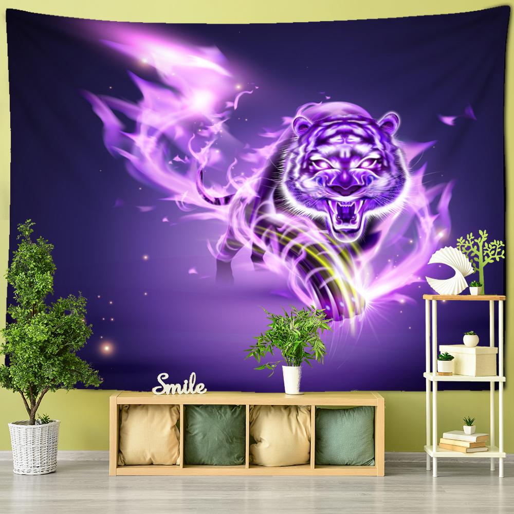 Psychedelic 3D Tiger Tapestry Wall Hanging Bohemian Impression Painting Hippie Tapiz Art Mystery Home Decor
