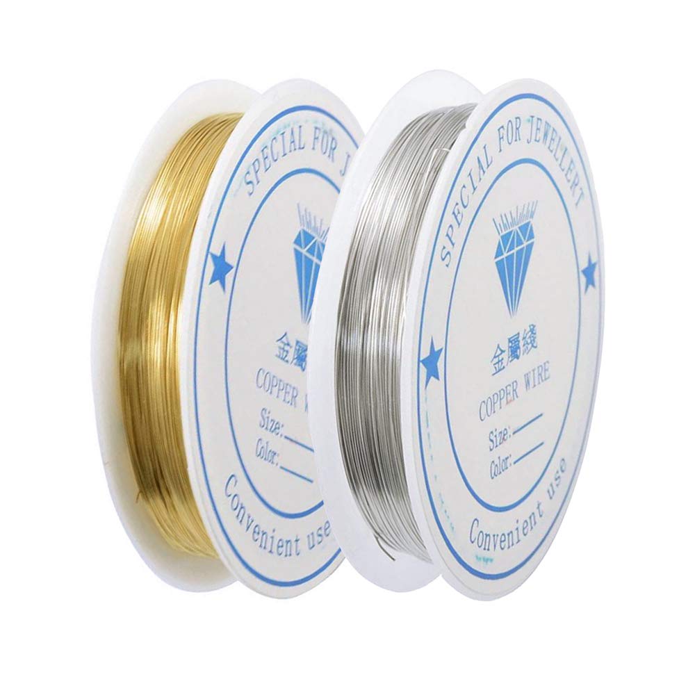 Accessory wire diameter 0.5mm 2 rolls total 20m craft copper art parts handicraft supplies DIY handmade silver + gold