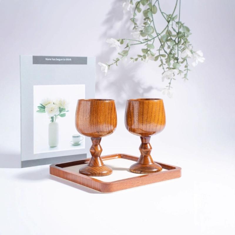 Communion Wine Cup Wooden Stemwares For Red Wine Cocktails Beverages Goblet Cup For Parties And Special Event