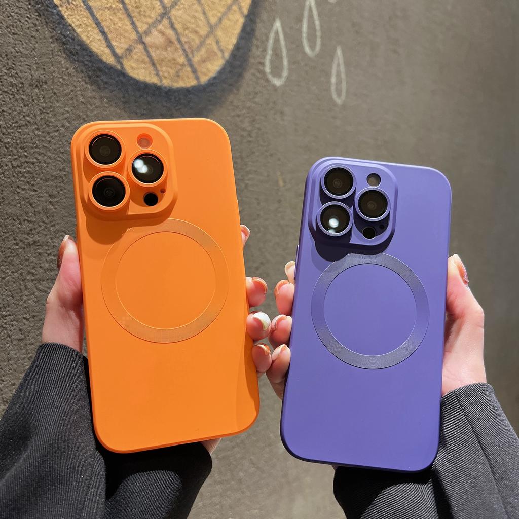 Magnetic Case for iPhone 13 Pro Compatible with MagSafe Liquid Silicone Phone Cover with Camera Lens Protector