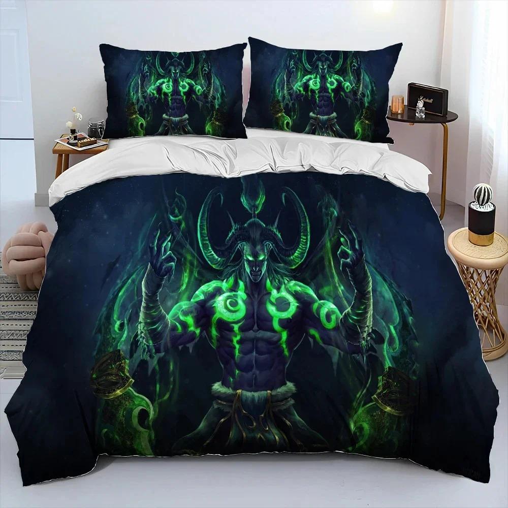 3D Print Game World Warcraft WOW Bedding Set Duvet Cover Bed Set Quilt Cover Pillowcase Comforter King Queen Size Boys Adult