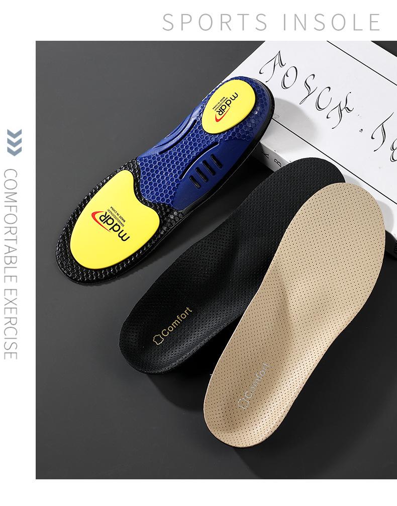Cowhide Orthopedic Sports Insoles: Arch Support, Shock Absorption, Anti-Torsion, Deodorant, Antibacterial, Sweat-Wicking, Breathable, Non-Slip.