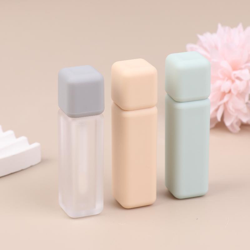 1Pcs 5Ml Lip Gloss Tube Brush Rod Scrub Square Liquid Lipstick Tubes Bottle Refillable Lip Balm Container Cosmetic Packaging Diy
