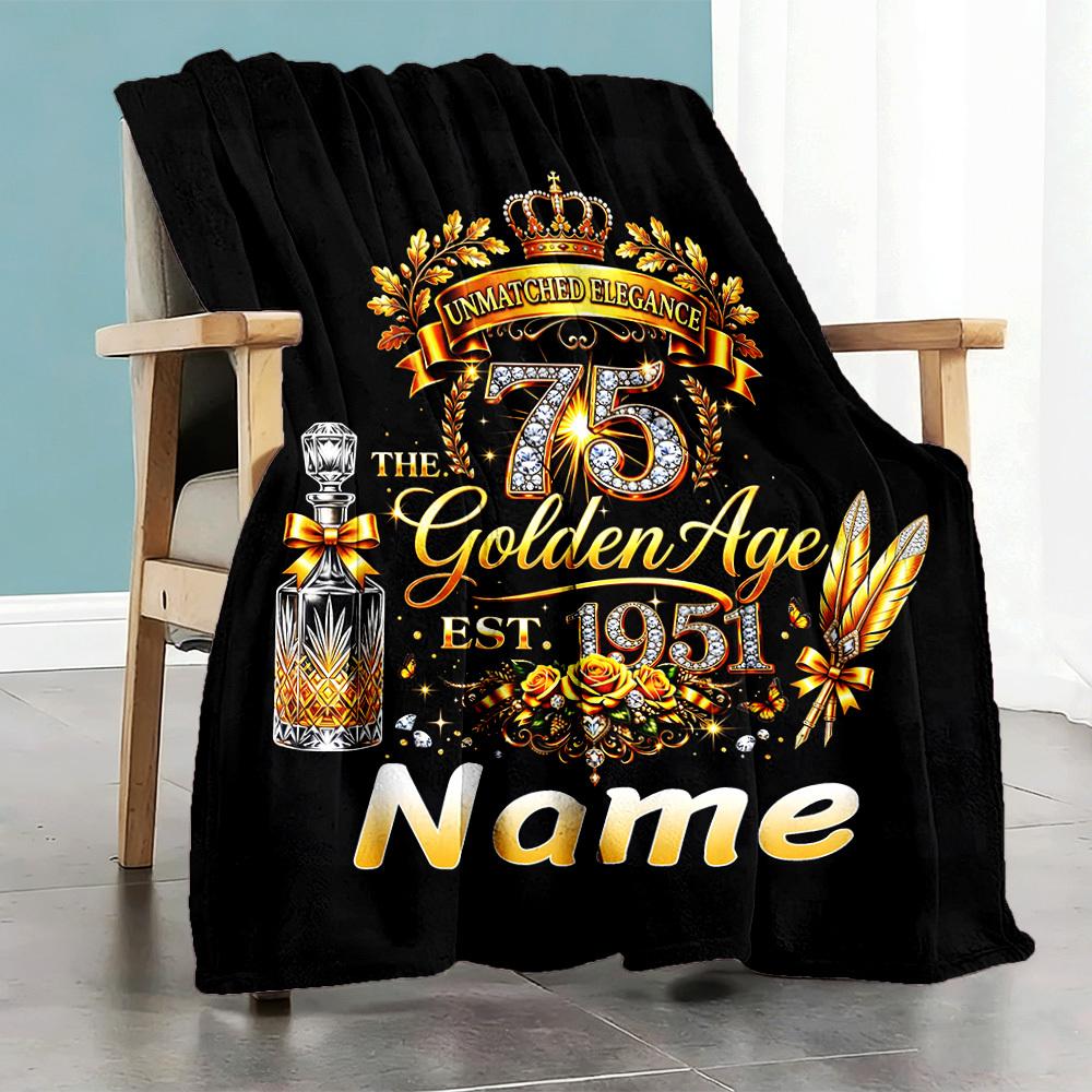 Golden Age Home Customize Your Name Home Blankets Unmatched Elegance Soft Comfortable For All Seasons Perfect Gift For Birthdays Picnics Living Room
