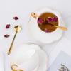 200ml White Ceramic Coffee Cup Gold Inlay Bone China Tea Cup Saucer Spoon Set Advanced Porcelain Teacup Party Teatime Drinkwar