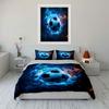 "Soccer Ball Fire & Ice Design" Bedding Duvet Cover Set Duvet Cover Pillowcases (1 * Duvet Cover 2 * Pillowcases, without duvet insert)