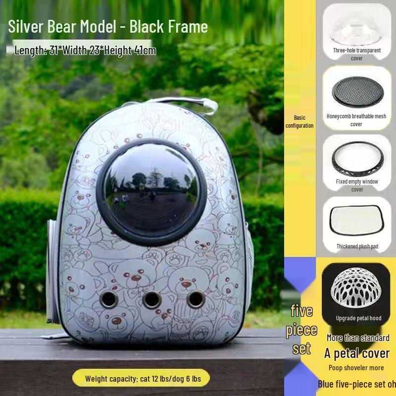 

Портативний рюкзак для котів: Прогулянкова капсула для домашніх тварин No Side Opening [Upgraded 5-piece Set]