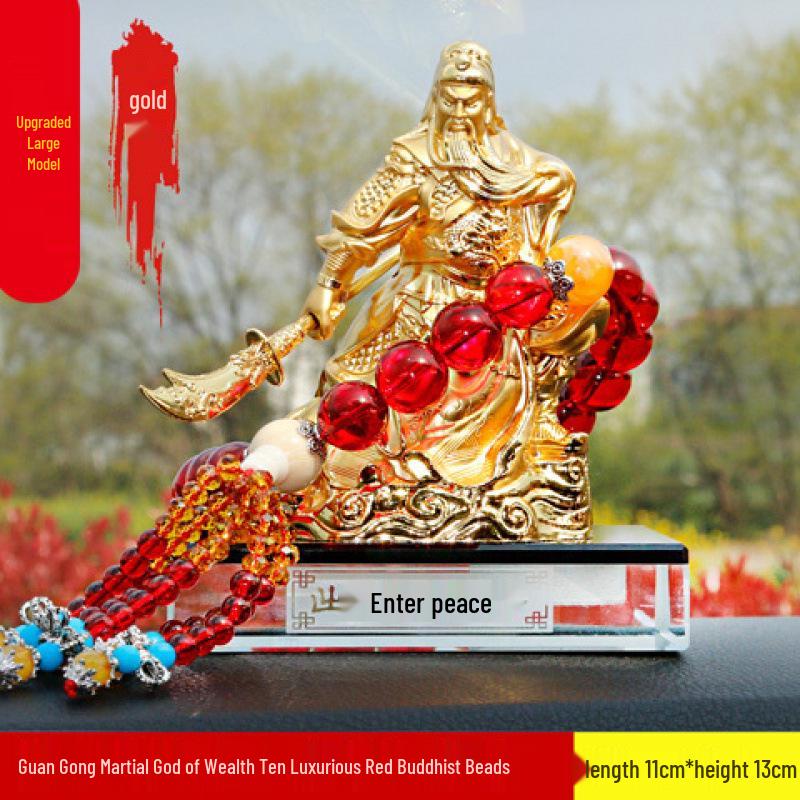 Ozdoba Buddy do wnętrza samochodu - Guan Gong Bóg Bogactwa dla Pokoju i Ochrony