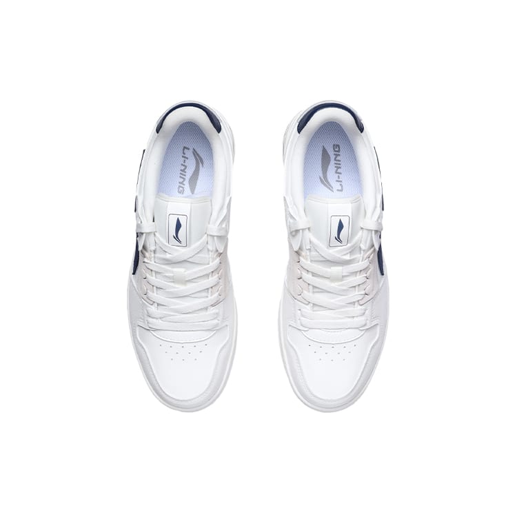 Li Ning Tianji Slip Resistant, Abrasion Resistant, Balanced, Lightweight Low Top Skateboard Shoes Men's White Blue AGCP299-10