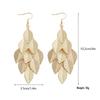 Bohemian Tassel Leaf Dangle Earrings: Long, Elegant Metal Bridal Style