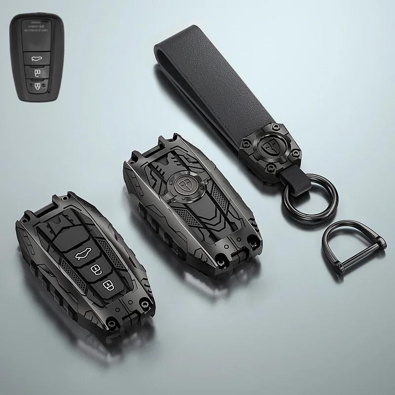 Zinc Alloy Car Key Case Full Cover Shell for Toyota Models 2/3 Buttons Compatible with CHR C-HR RAV4 Land Cruiser Prius Camry Co