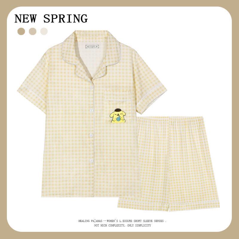 Women’s Cute Cotton Short Sleeve Pajama Set - Summer Style