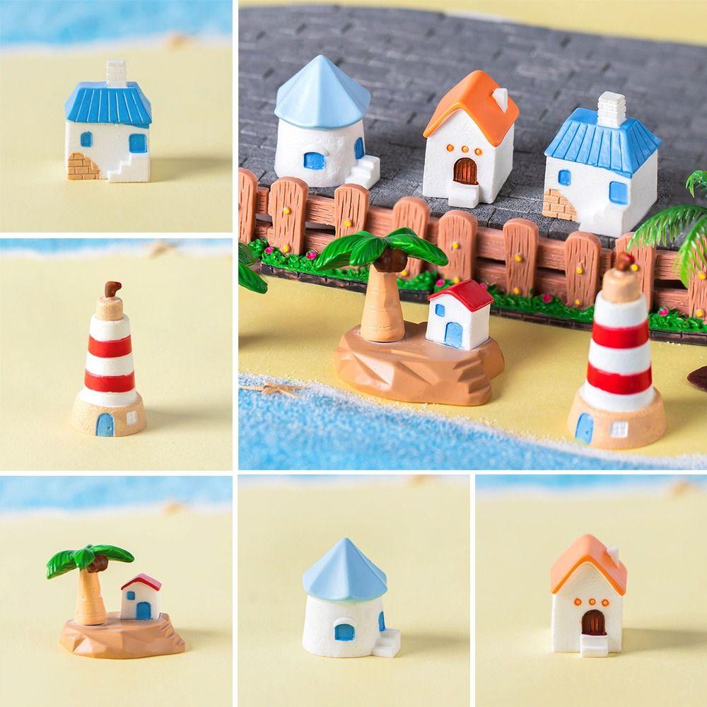 

5шт красочные кокосовые пальмы микропейзаж смолы пляжные украшения Hoom украшения