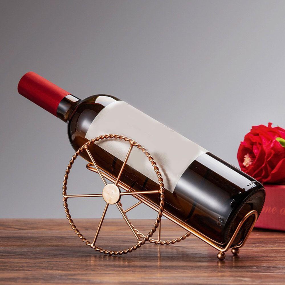 Rose Gold Red Wine Rack Electroplating Wine Bottles Stand Retro Wine Display Rack  Restaurant
