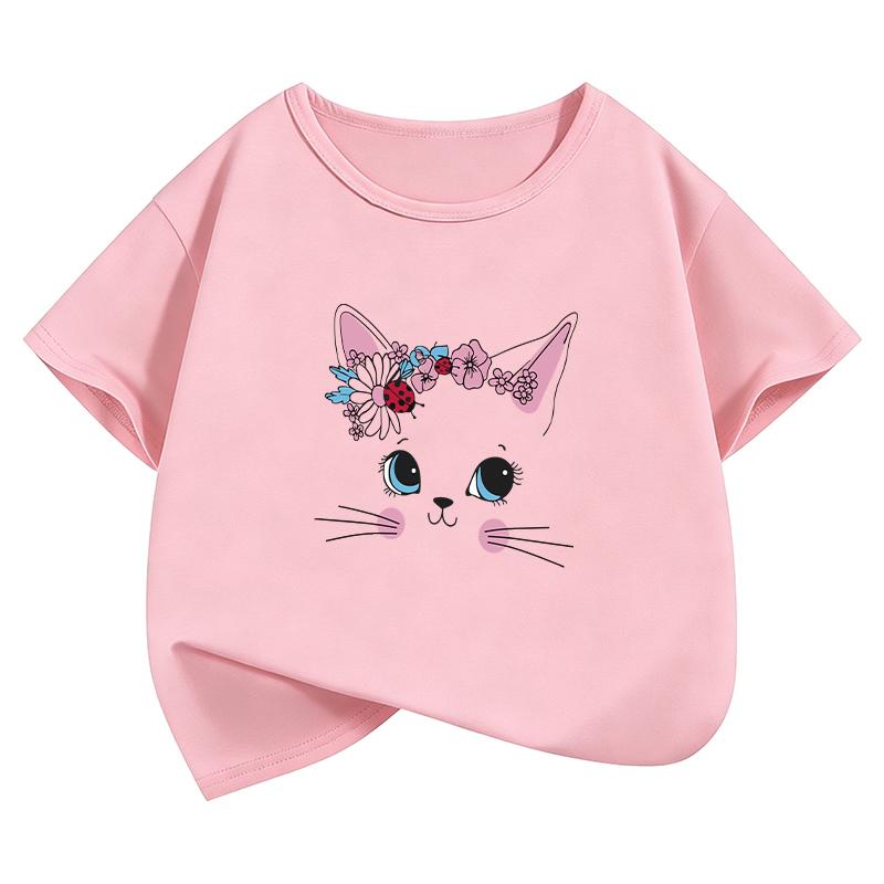 Kawaii Meme Cat Design T Shirts Graphic Short Sleeve Kids Childrens Tshirt Boys Girls Summer Spring Casual Top Tee