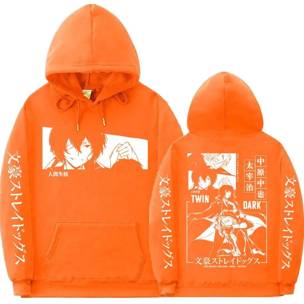 Anime Long Sleeve Unisex Women Sweatshirt Unisex Streetwear Bungo Stray Dogs Dazai Osamu Nakahara Chuuya Hoodie Unisexs Graphic Hoodies