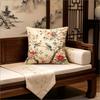 Vintage Chinoiserie Bird And Flower Throw Pillow Cover, Retro Botanical Floral Print Decorative Cushion For Bedroom Sofa Couch