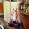 Weatherproof Squirrel Tire Swing Hanging Squirrel Statue Ornament Porch Decor