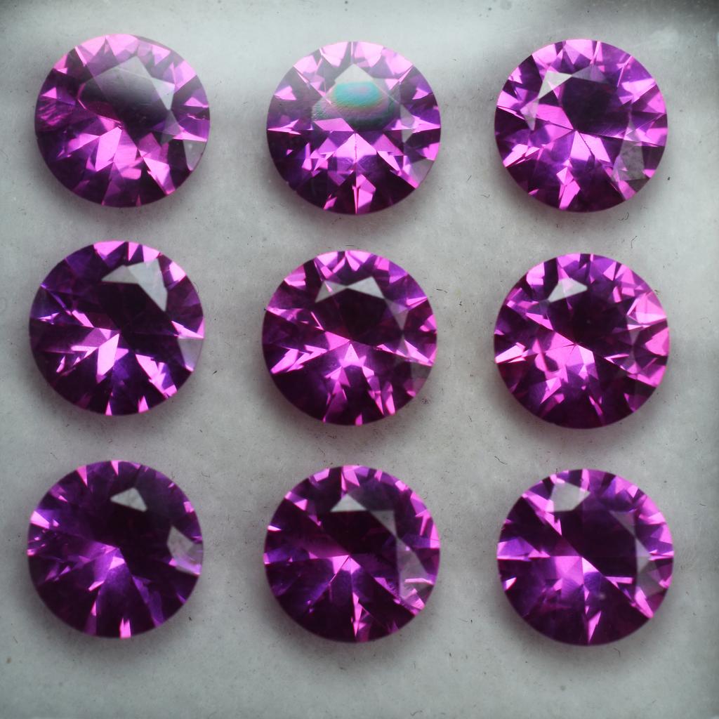 Exquisite Pink Ruby Loose Gemstone Natural and Radiant 9 Pcs CERTIFIED Round Cut