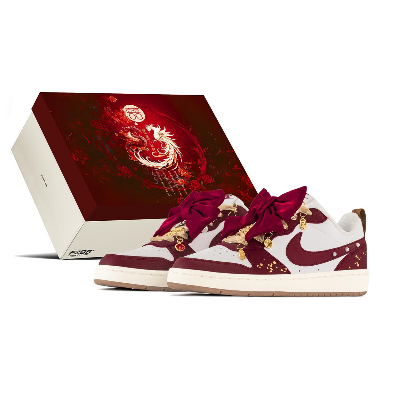 

Nike Court Borough Abrasion Resistant Low top Skateboard Shoes Women s Red Gold White IB4706-121(TeamA-S-BOX) 38.5