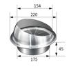 Wall and Ceiling Exhaust Vent Duct Cover In Stainless Steel for Dryer Vent Pipes Kitchen Fans and Air Conditioning Units