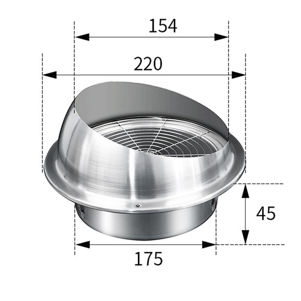 Wall and Ceiling Exhaust Vent Duct Cover In Stainless Steel for Dryer Vent Pipes Kitchen Fans and Air Conditioning Units