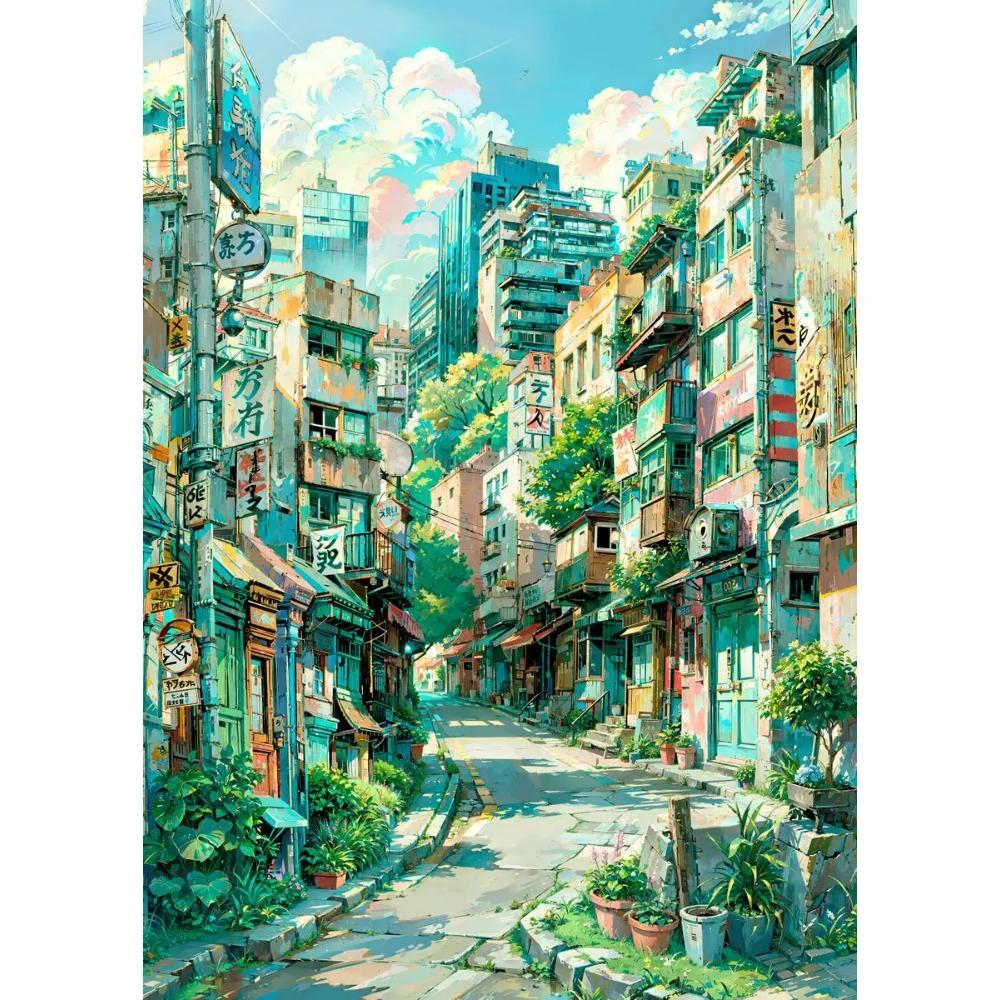 Anime Japanese Street Landscape Poster Prints For Living Room Home Decor Abstract Scenery Canvas Painting Wall Art Aesthetic