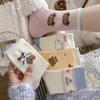 Female Autumn and Winter Warm Thick Sweet Lovely Butterfly Cartoon Bear Boneless Wool in The Tube Pile Socks