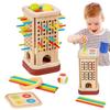 Fun Wooden Stick Board Game Colorful Sticks Wooden Stick Tower Toy Set  Boys/Girls