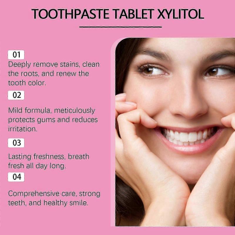 Bubblegum Toothpaste Tablets - Fresh Mint, Enamel Strength, Easy Chew & Brush, 62 Pieces