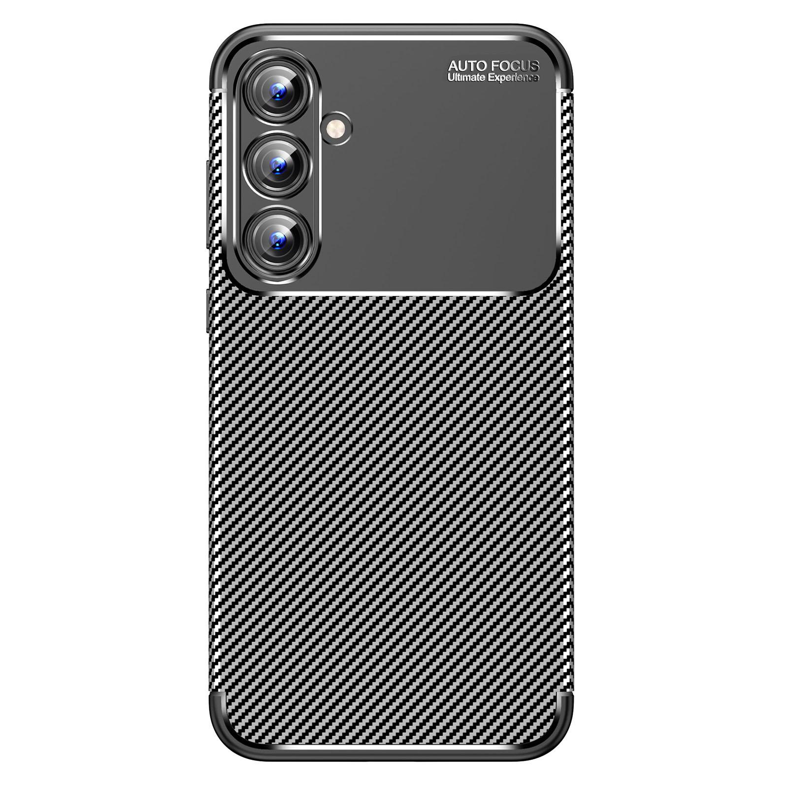 

For Samsung Galaxy A35 5G Cell Phone Case Carbon Fiber Texture TPU Anti-fingerprint Protection Cover A