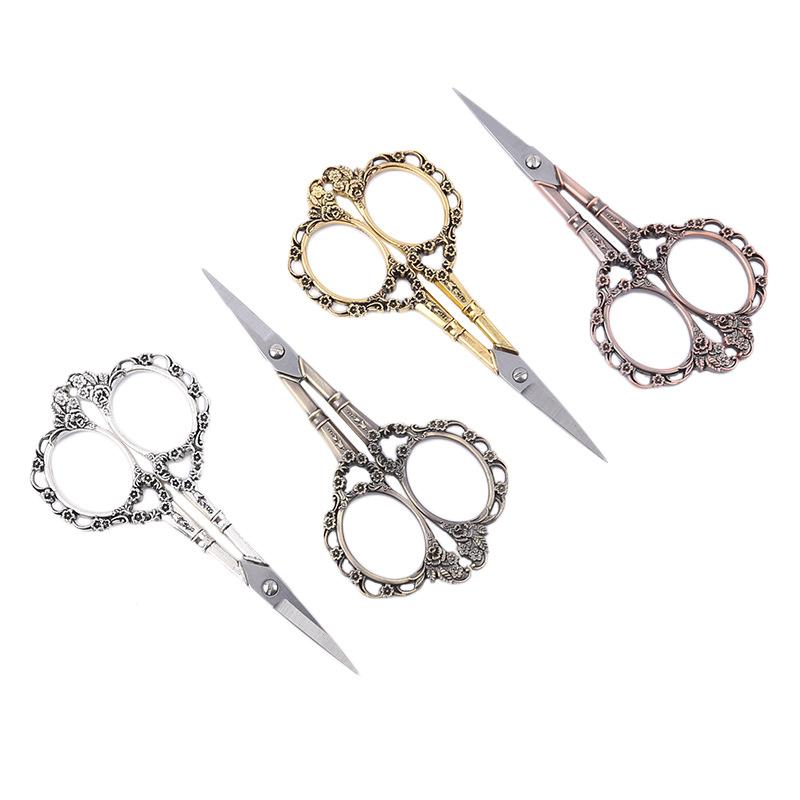 Stainless Steel Exquisite Retro Scissors Classical Plum Shear Cross Stainless Steel Scissors