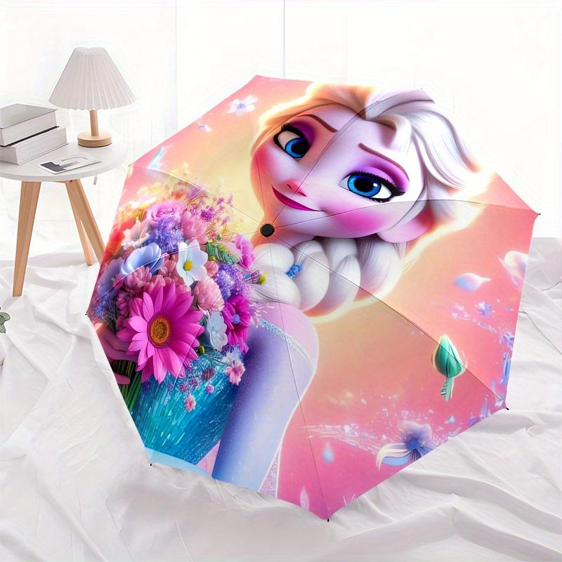 

Disney Elsa,Flowers,Fantasy Manual Opening and Closing Umbrella, 8-Rib Reinforced Folding Design, Lightweight