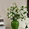Premium Artificial Flowers with Green Ceramic Vase - Living Room Decorations