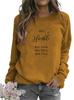 Women's Printed Letter Pattern Round Neck Hoodie